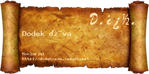 Dodek Éva névjegykártya